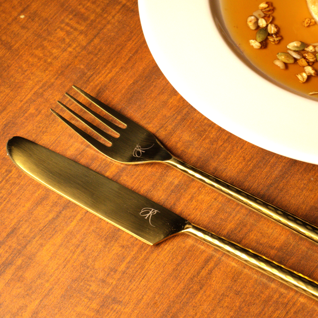 Gold knife and fork