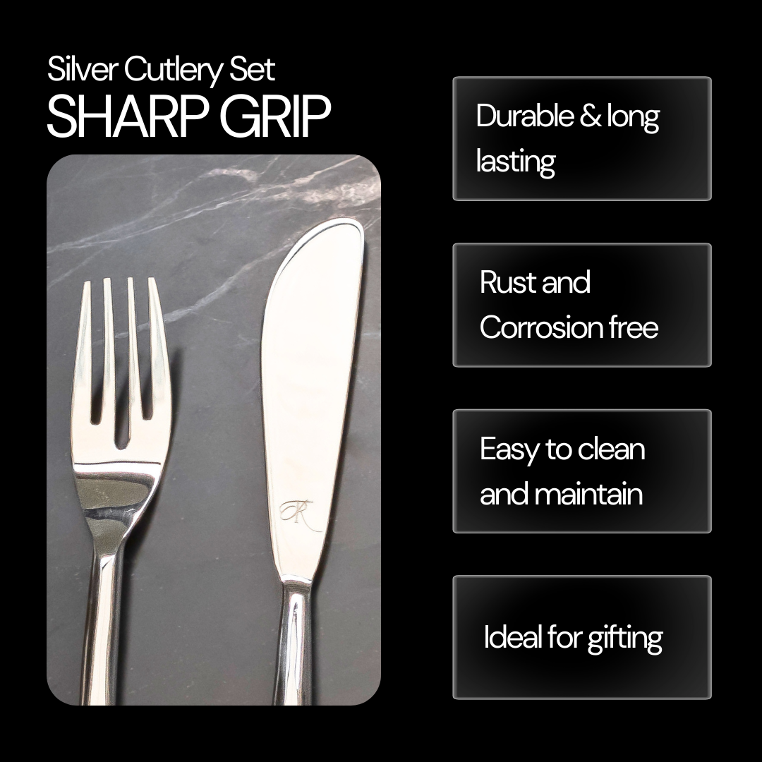 Silver cutlery set features