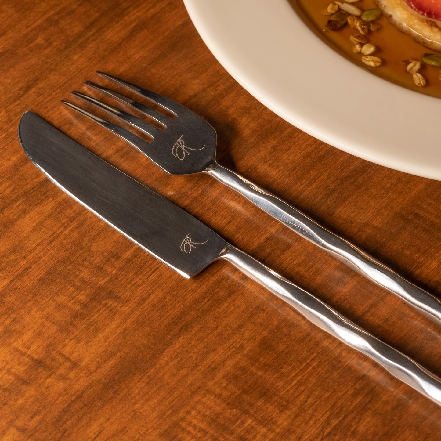 Luxury silver knife and fork